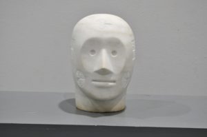 A marble sculpture by artist and sculptor Giorgos Alexandridis, presenting a crash test dummy. Ένα γλυπτό σε μάρμαρο από τον εικαστικό και γλύπτη Γιώργο Αλεξανδρίδη.